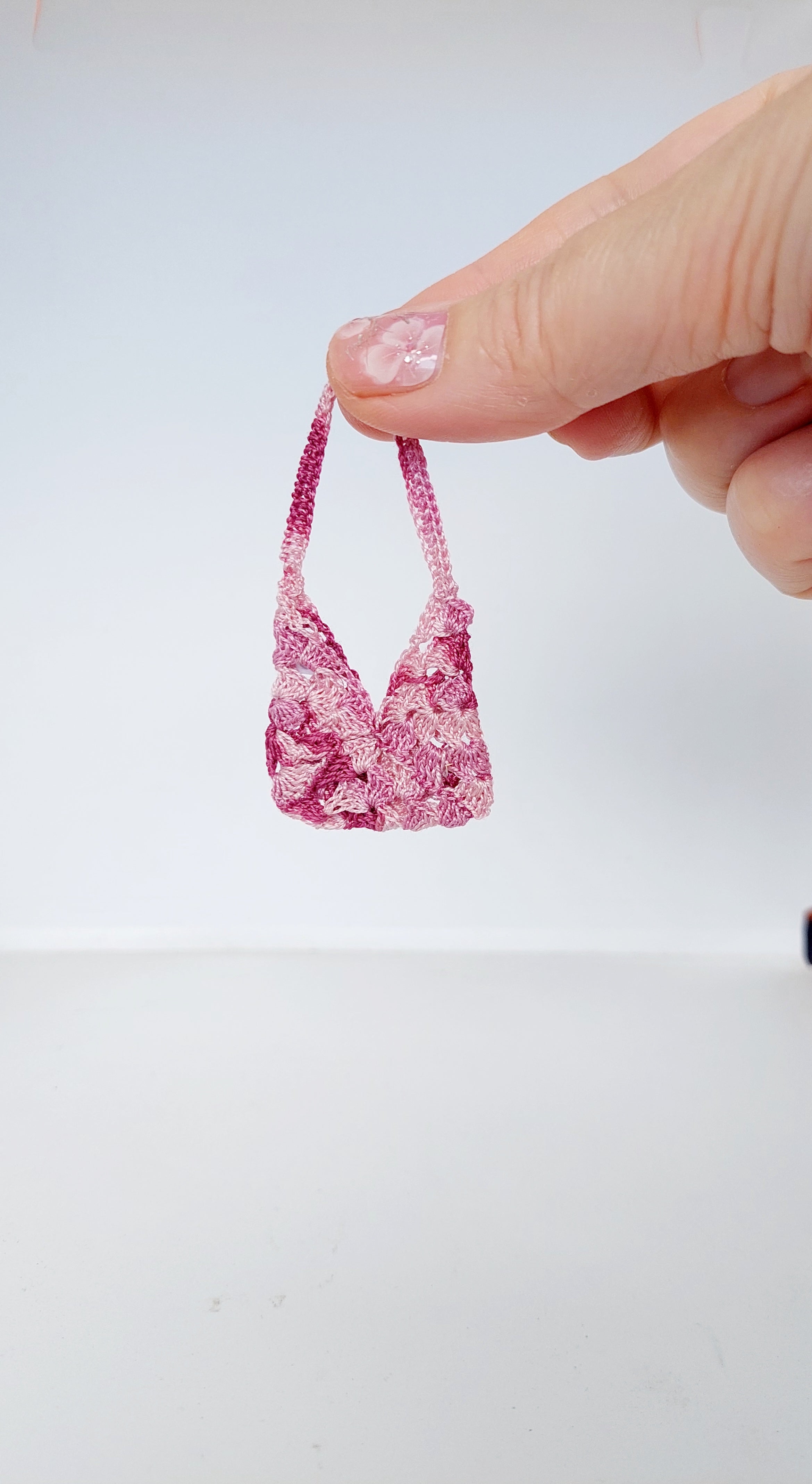 Granny square miniature doll handbag