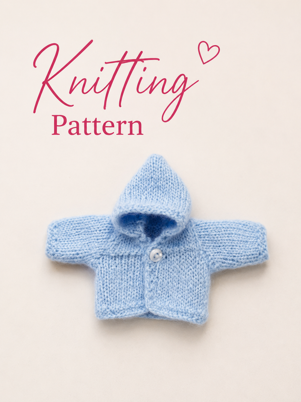 Miniature Hooded Jacket Knitting Pattern – 1:12 Scale Dollhouse PDF