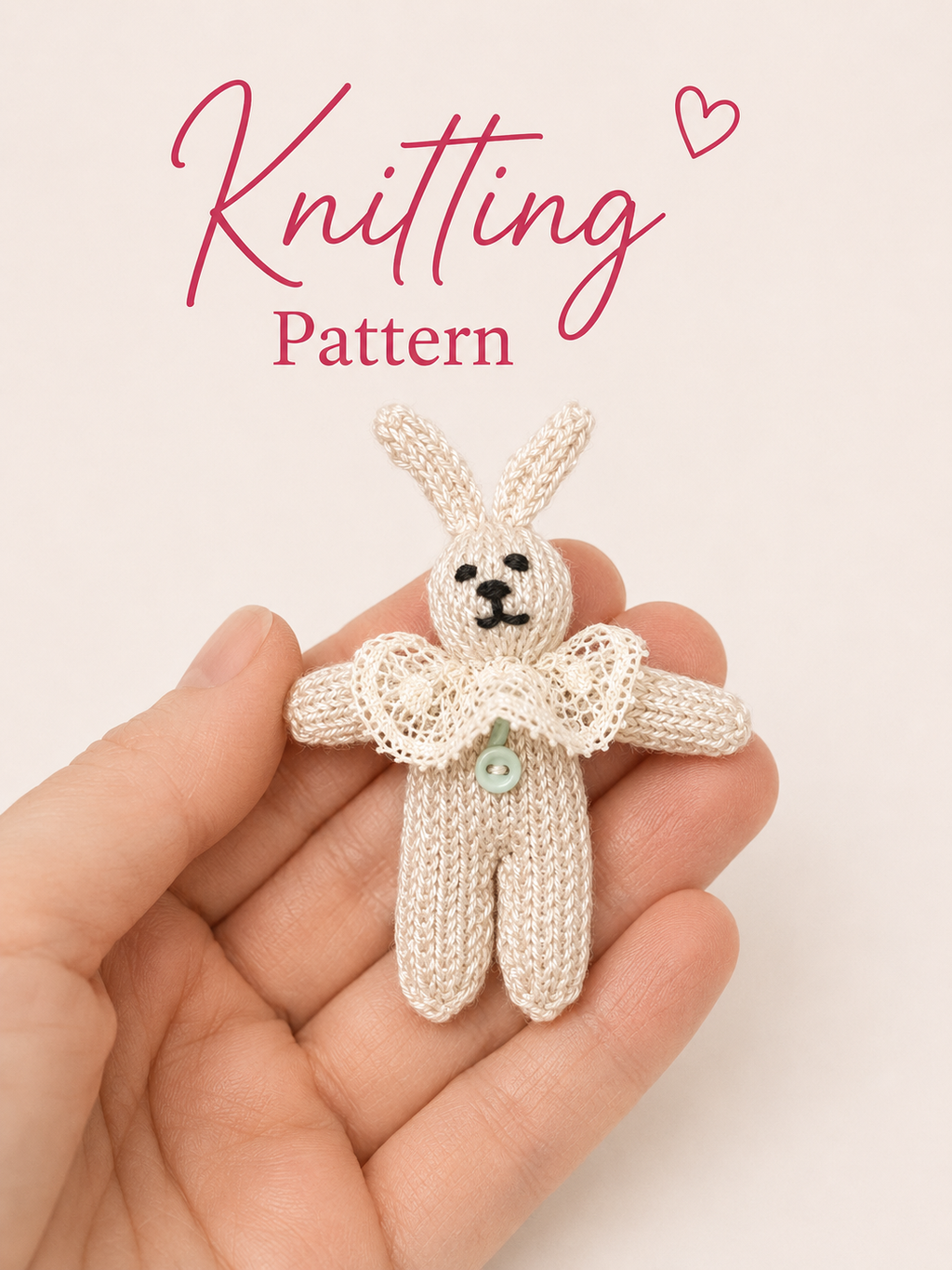 Miniature Easter Bunny Knitting Pattern – 1:12 Dollhouse Amigurumi PDF