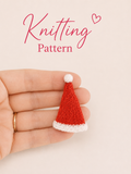 Miniature Santa Hat Knitting Pattern – 1:12 Scale Dollhouse PDF