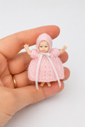 Handmade Dollhouse Miniature Baby Dress, Hat and pants Set