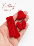 Dollhouse Hat, Scarf & Mittens Knitting Pattern – 1:12 Scale (PDF Download)