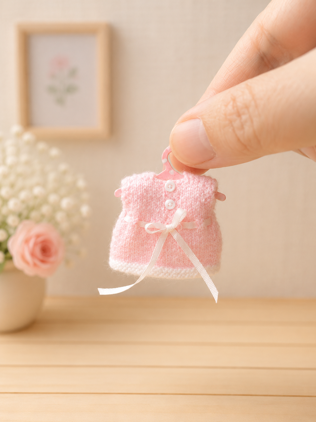  Miniature baby dress, back view