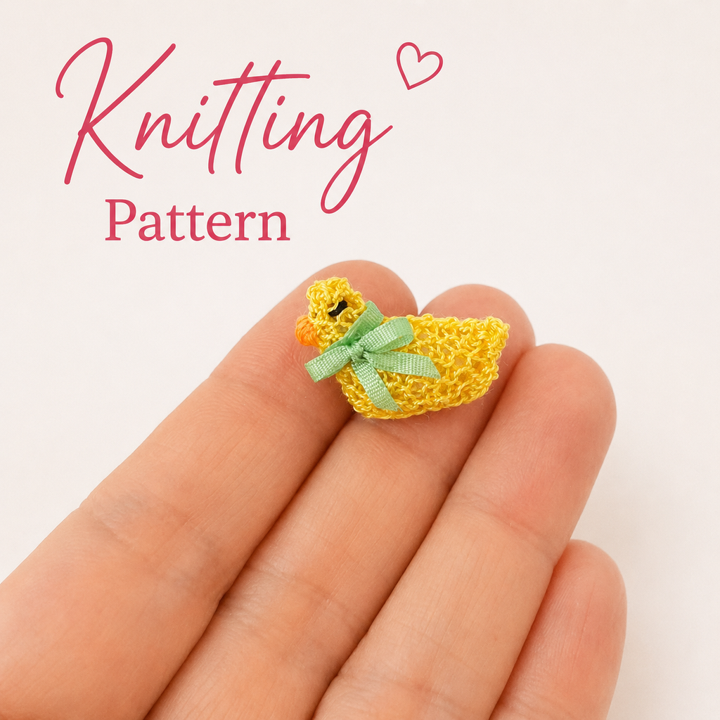 Miniature Chick Knitting Pattern – Dollhouse Easter Amigurumi PDF