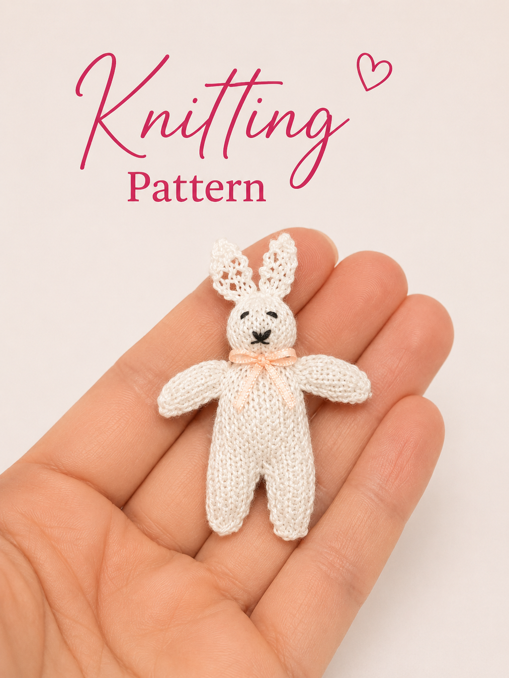 Miniature Easter Bunny Knitting Pattern – 1:12 Dollhouse Amigurumi PDF