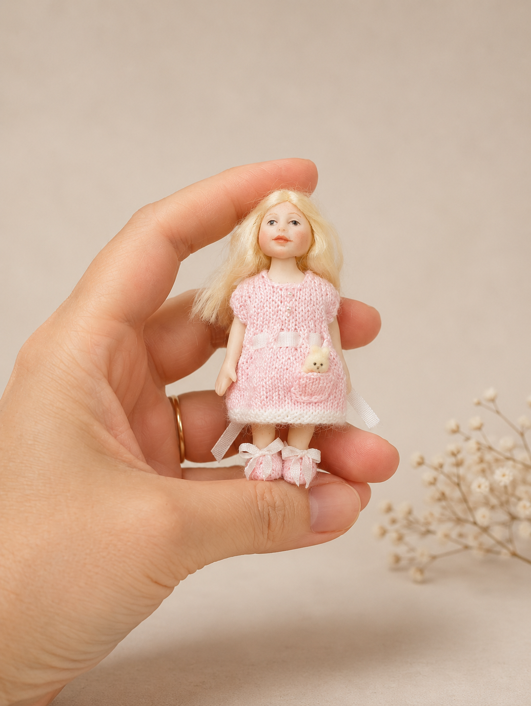 Dollhouse Miniature Toddler Girl Dress