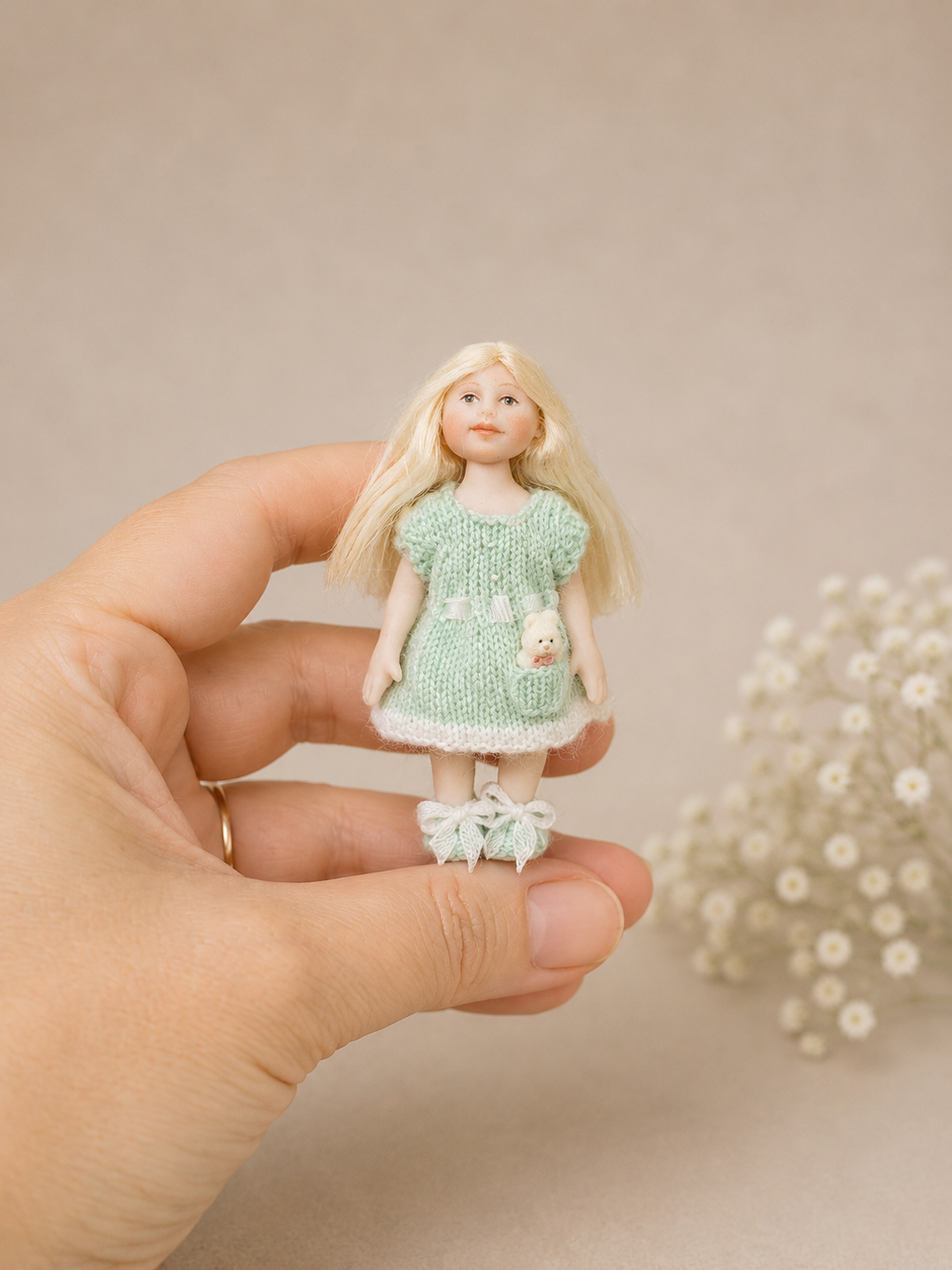 Dollhouse Miniature Toddler Girl Dress