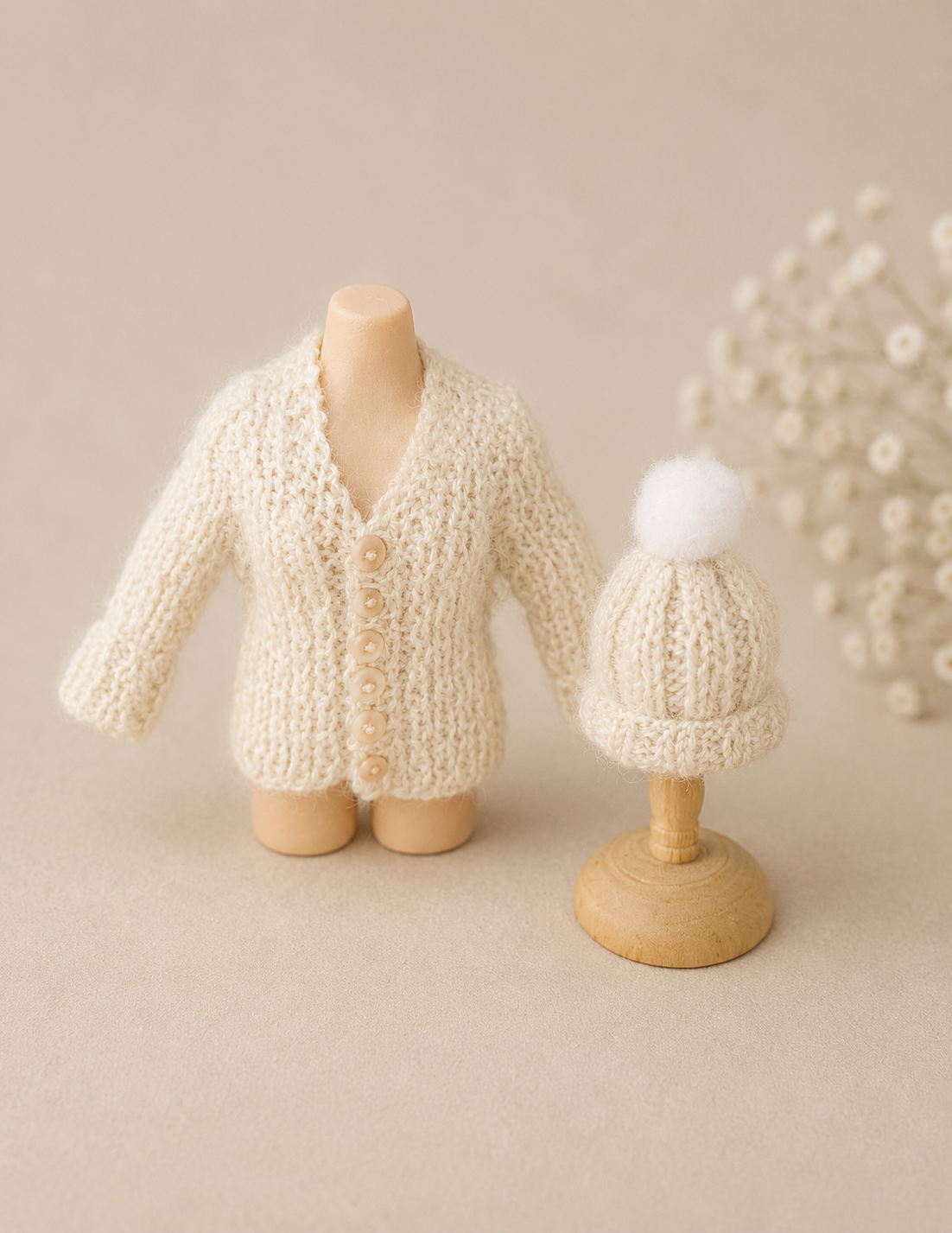 Miniature Chunky Cardigan for A Dollhouse Doll