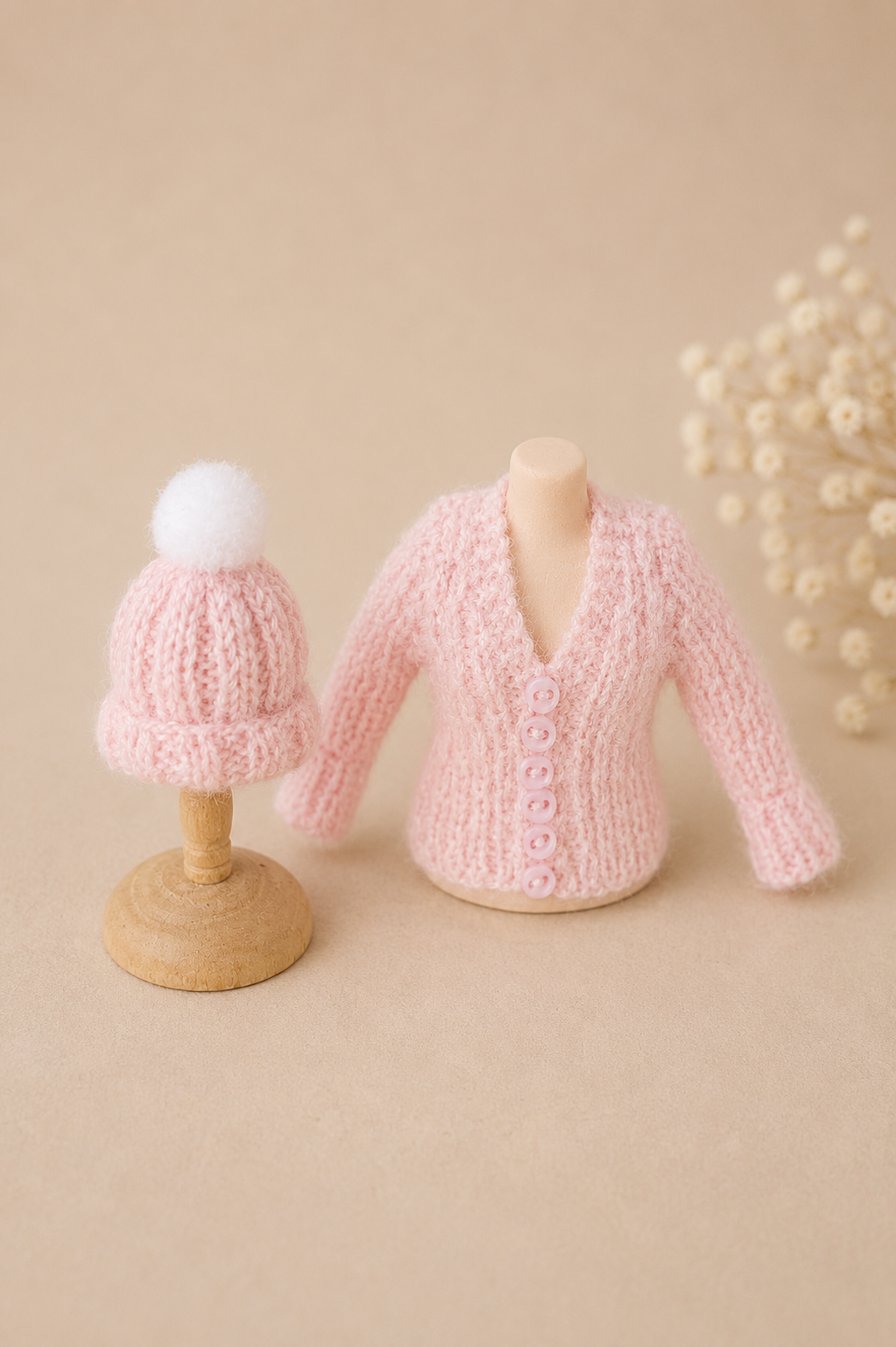Miniature Chunky Cardigan for A Dollhouse Doll