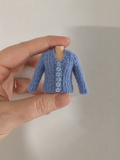 Miniature Chunky Cardigan for A Dollhouse Doll