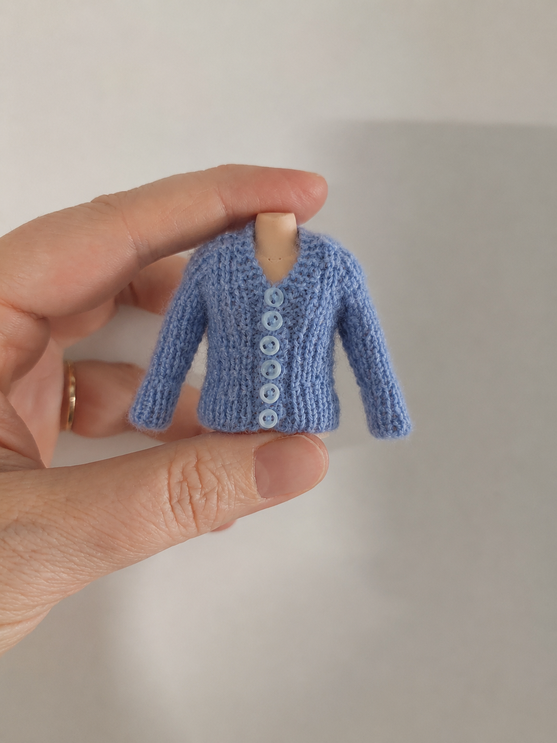 Miniature Chunky Cardigan for A Dollhouse Doll
