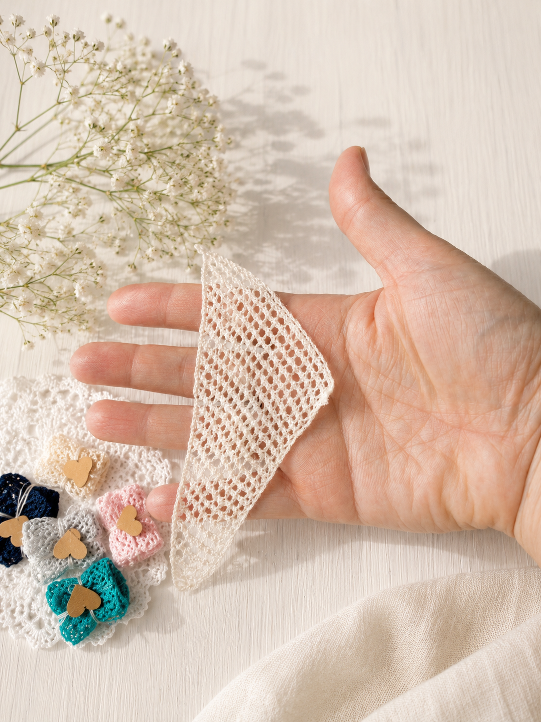 Miniature wool shawl for 1:12 dollhouse doll – handknitted accessory