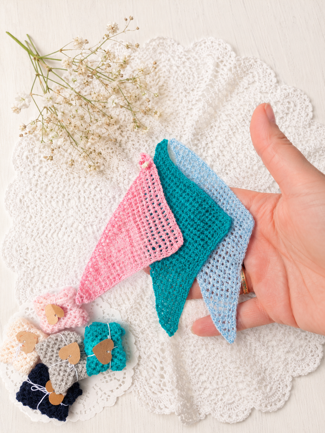 Tiny handknitted shawl for 1:12 dollhouse – miniature doll accessory