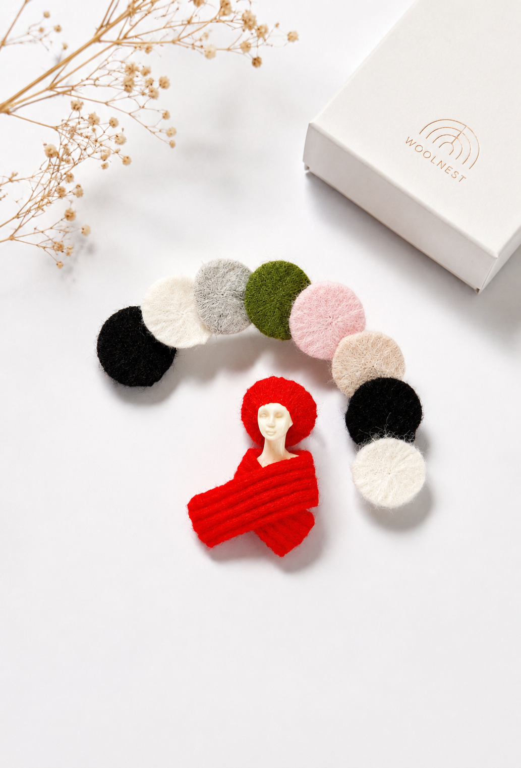 Handmade Wool Beret Hat for 1:12 Dollhouse – Miniature Winter Accessory
