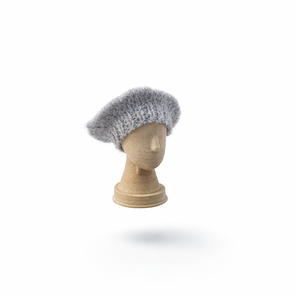 Handmade Wool Beret Hat for 1:12 Dollhouse – Miniature Winter Accessory