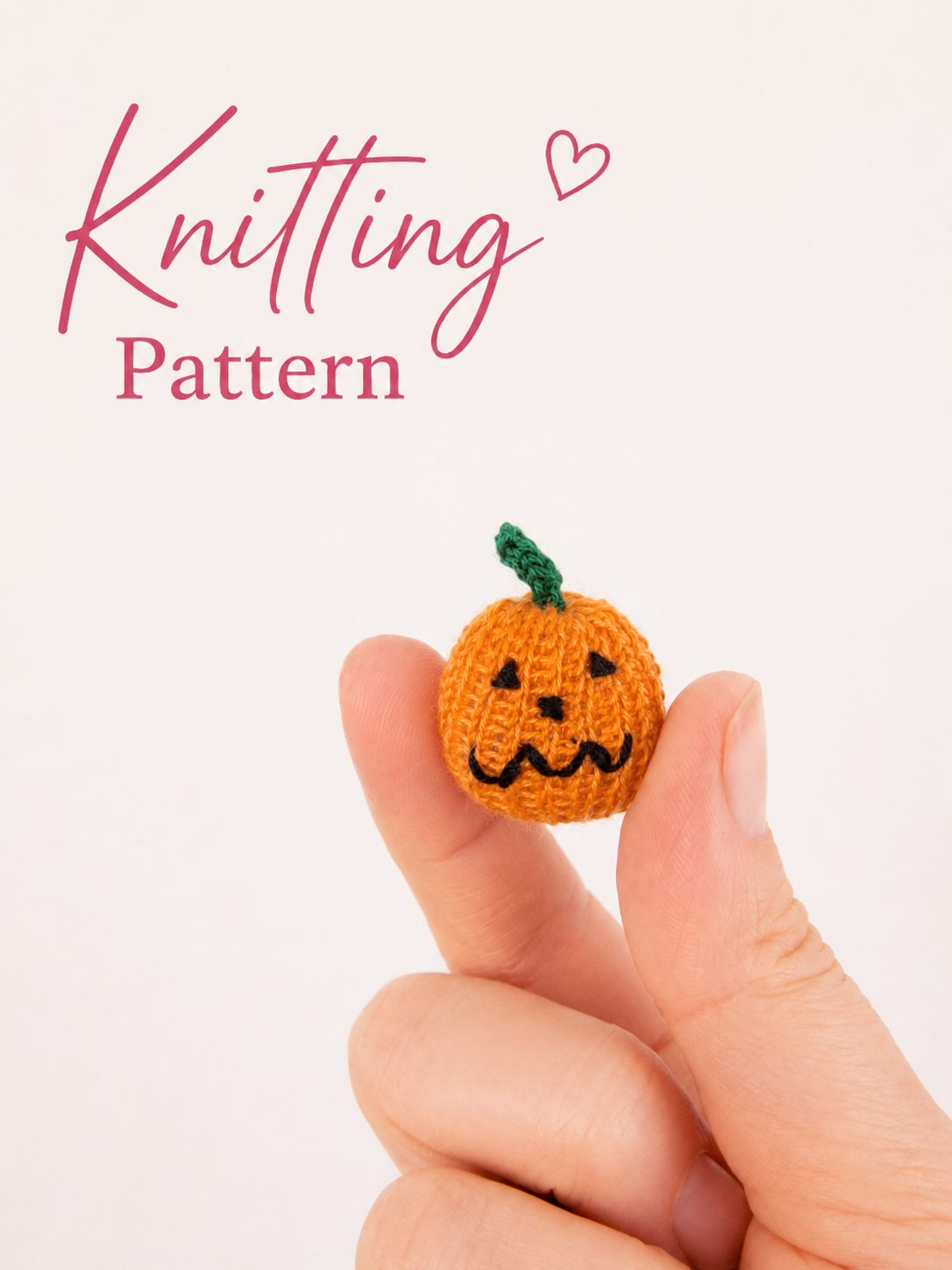 Miniature pumpkin knitting pattern – 1:12 scale dollhouse fall decor PDF