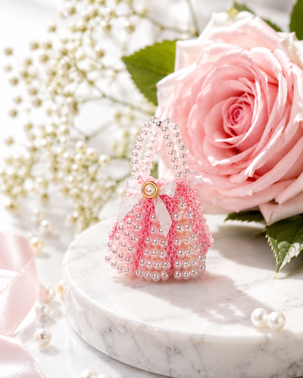 Miniature Bead Handbag Knitting Pattern | 1:12 Scale Dollhouse Accessory | Mini Handbag DIY Tutorial