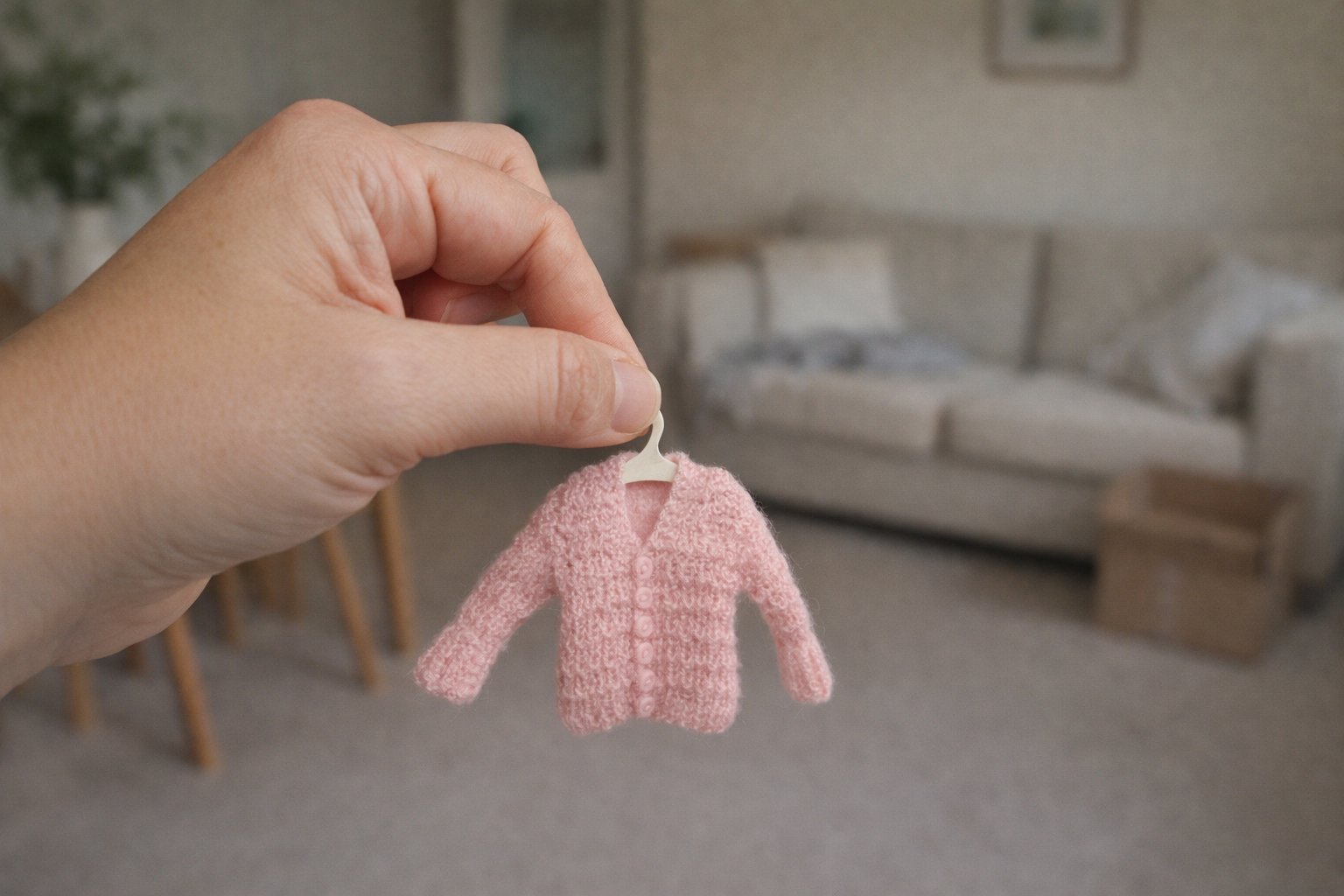 Miniature Chunky Cardigan for A Dollhouse Doll
