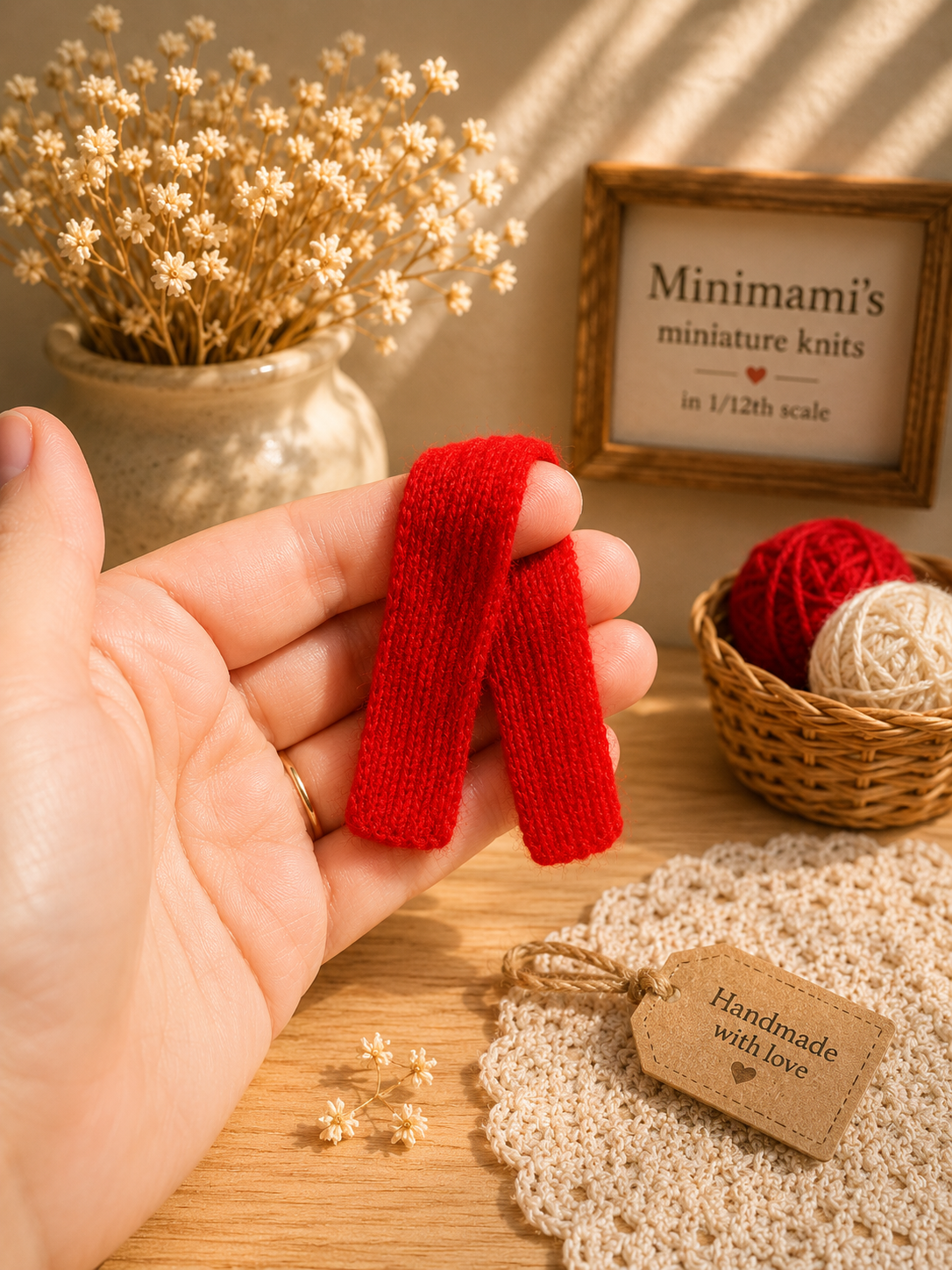 Handmade Miniature Doll Wool Scarf