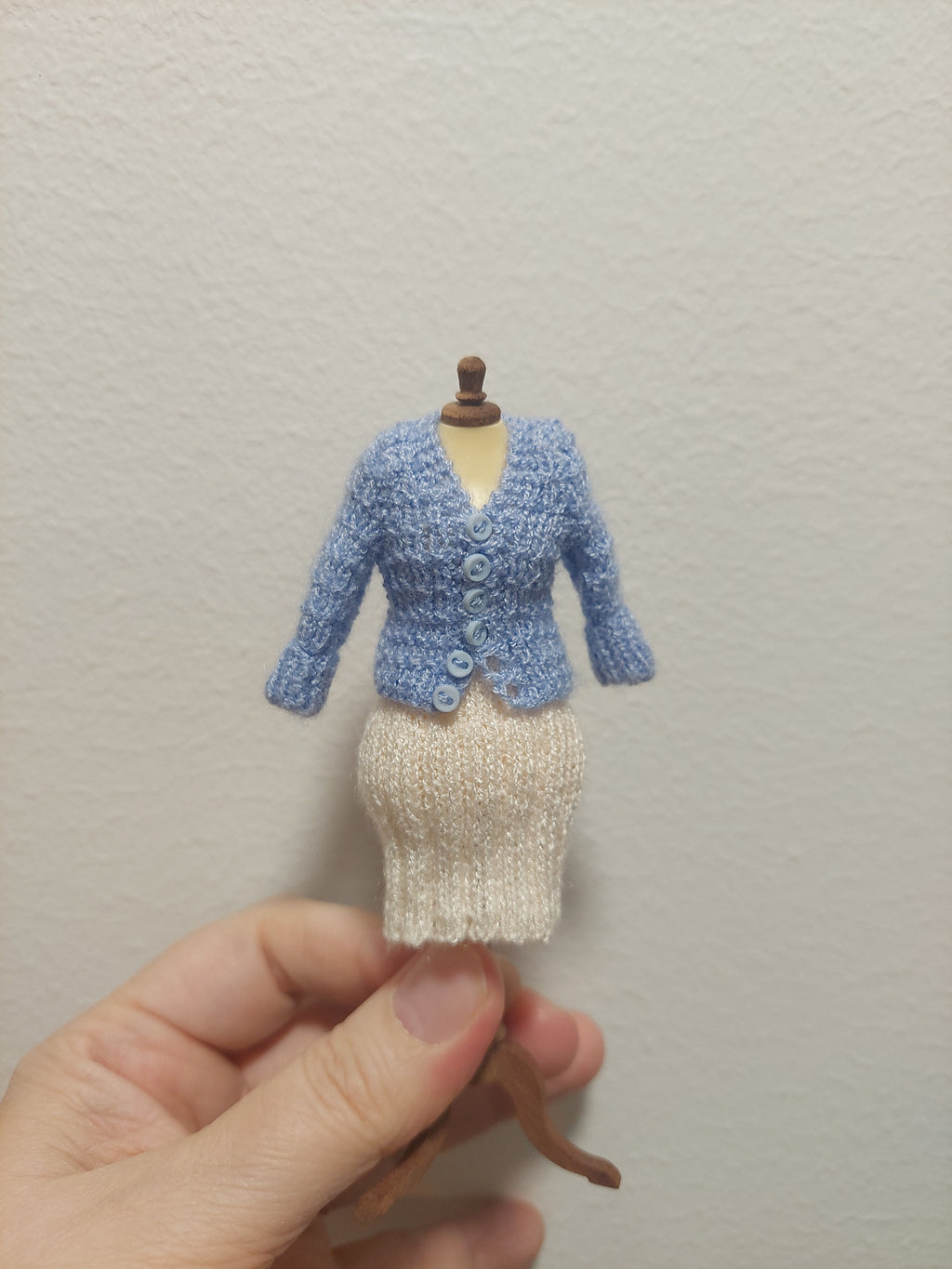 Miniature Chunky Cardigan for A Dollhouse Doll