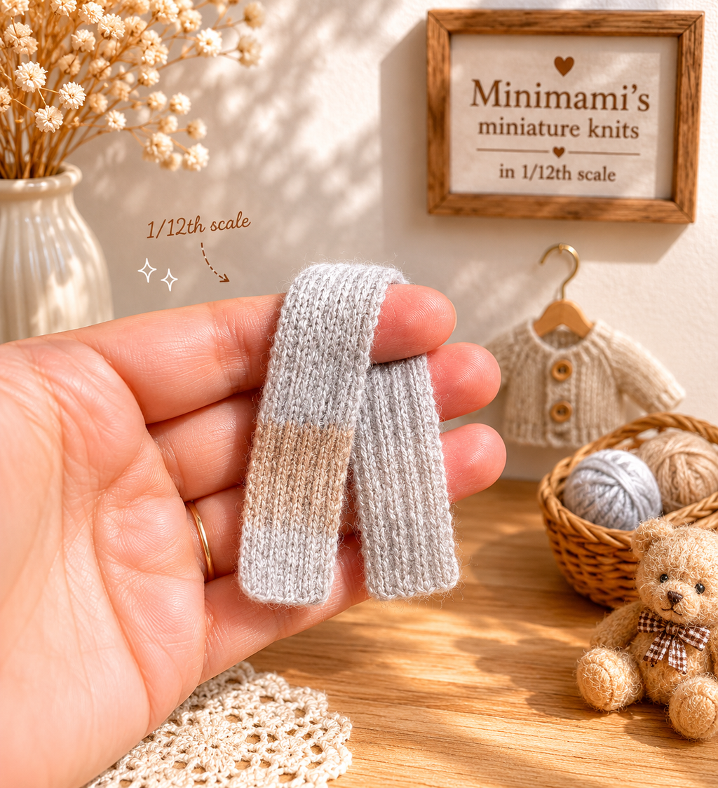 Handmade Miniature Doll Wool Scarf
