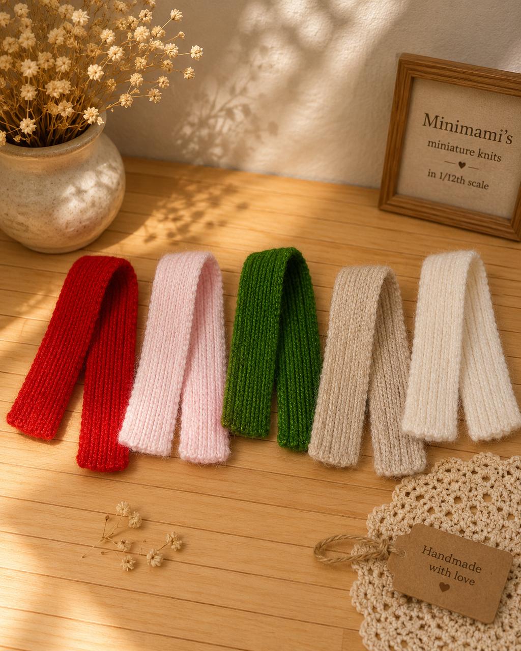 Handmade Miniature Doll Wool Scarf