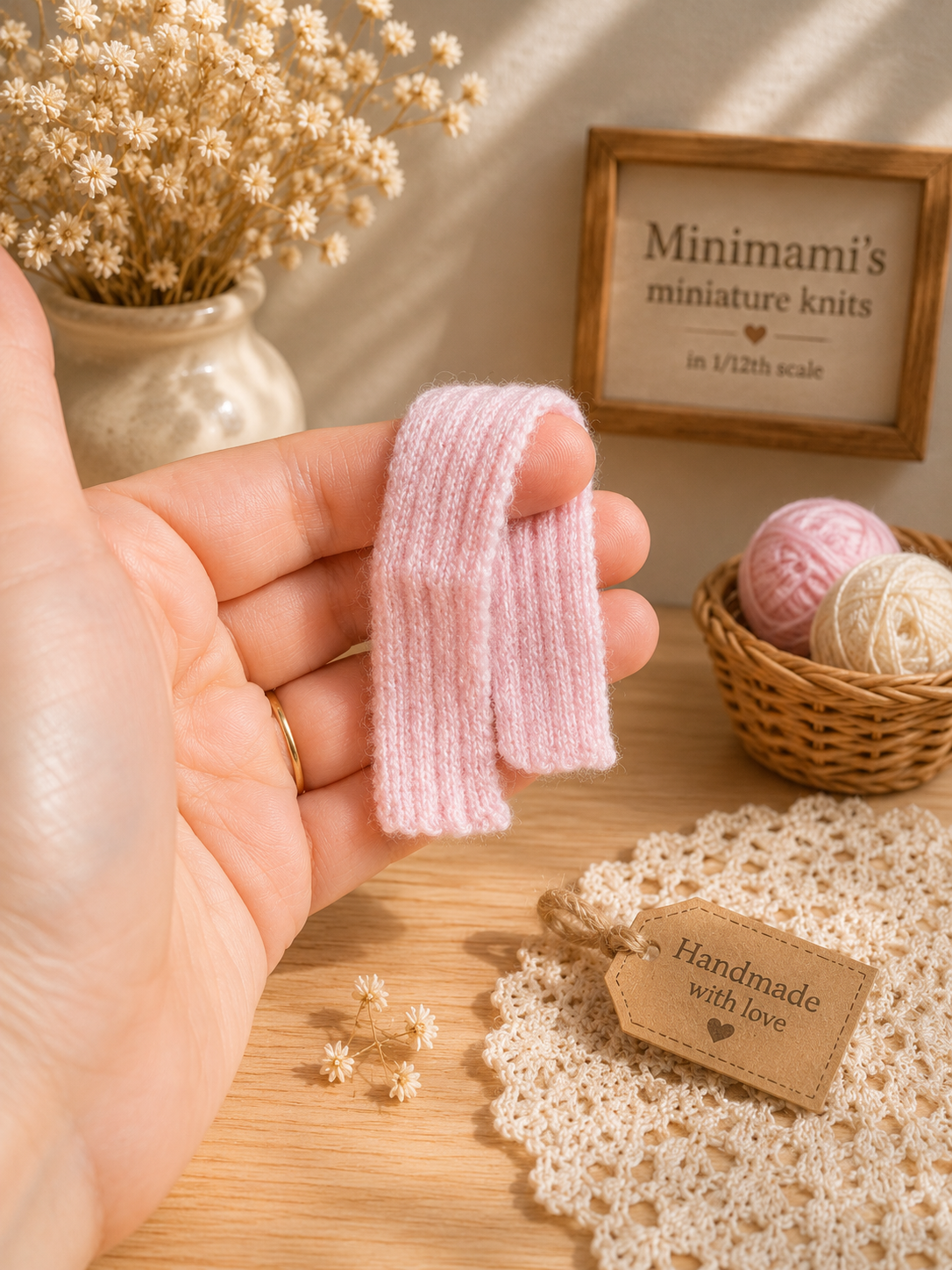 Handmade Miniature Doll Wool Scarf