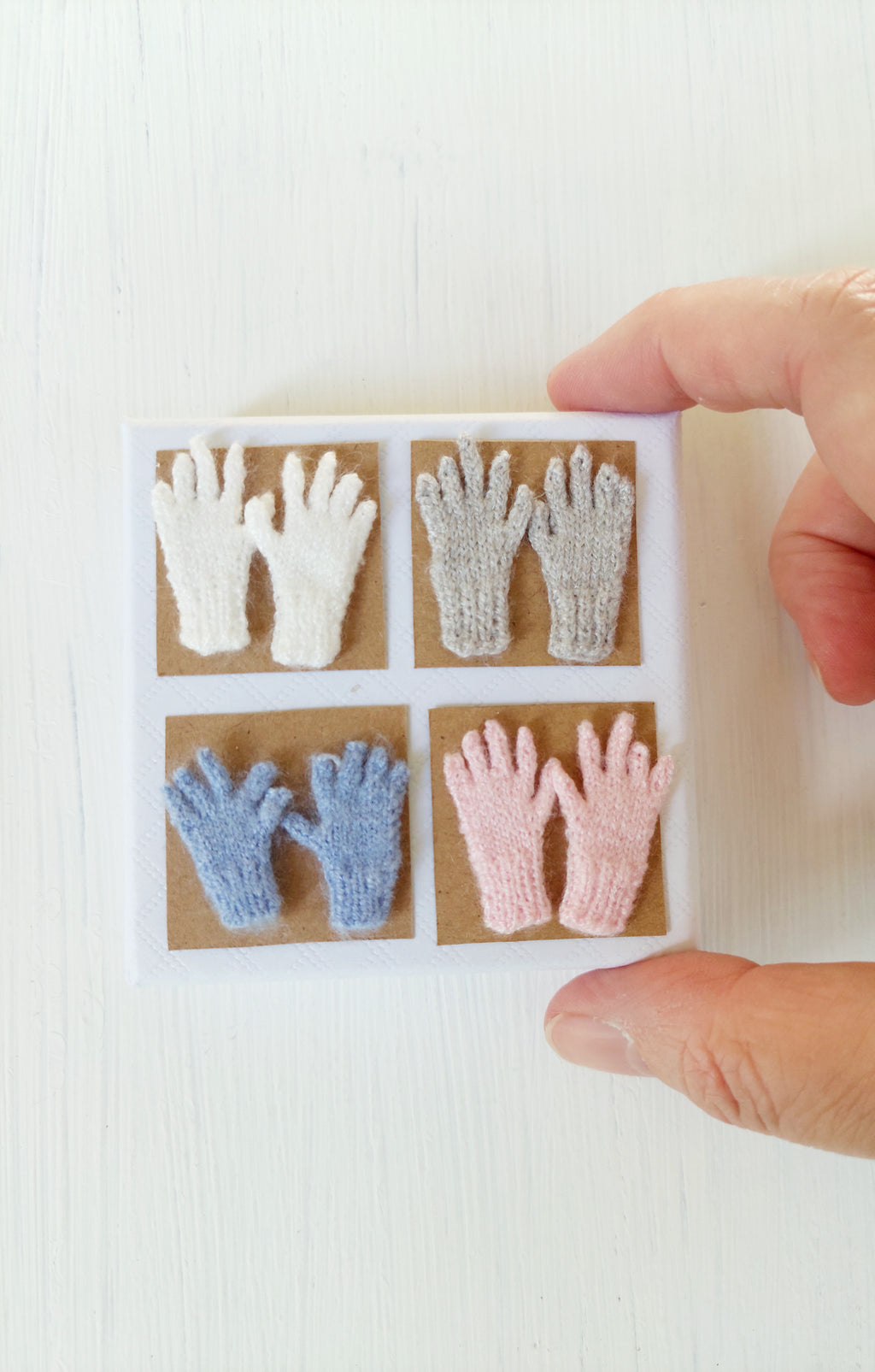 Dollhouse Miniature Wool Gloves