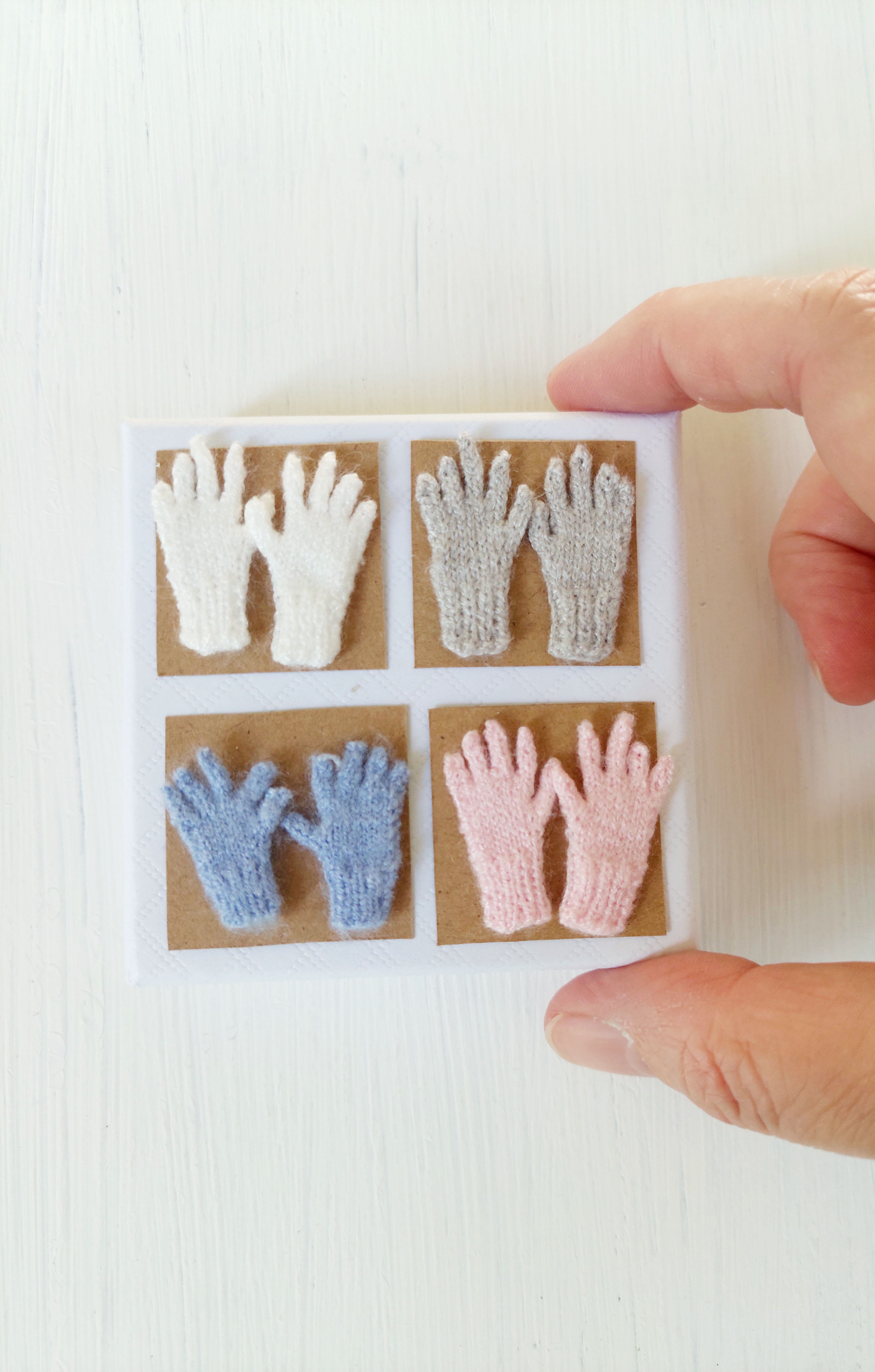 Dollhouse Miniature Wool Gloves
